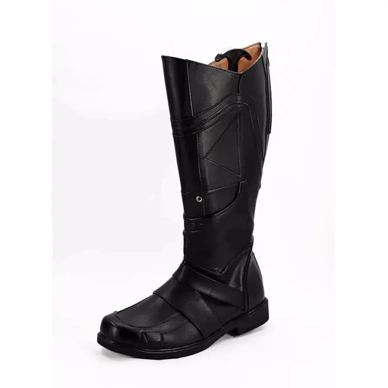 Anime X-Men Wolverine Scarpe Cosplay Stivali lunghi neri Accessori per costumi da festa di Halloween realizzati su misura
