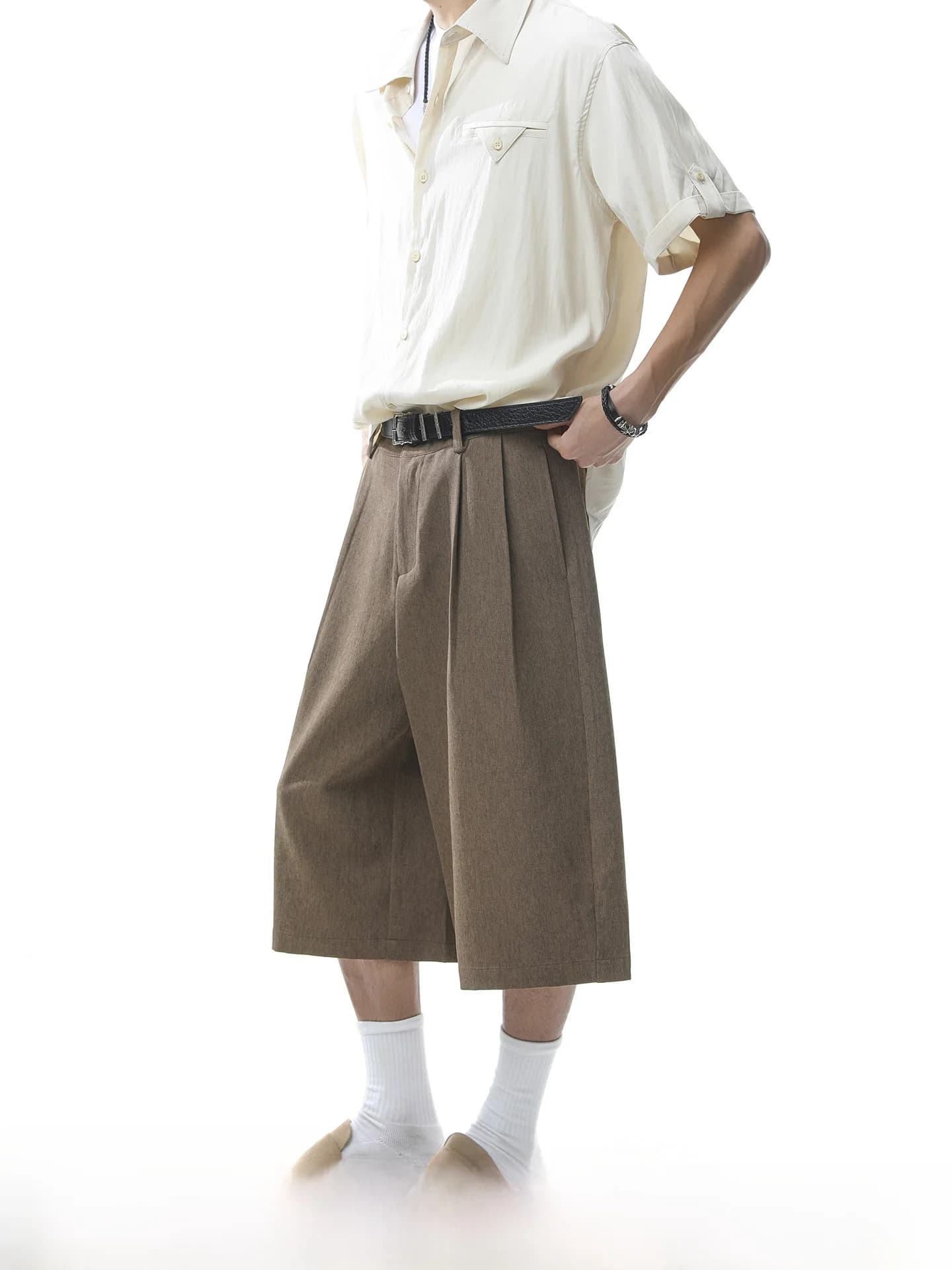 Dream Made Men's Casual Pants Seven-Five Straight Loose Summer Shorts 2026 New Style Comfortable Breathable Polyester Fiber