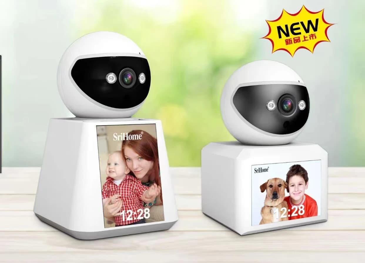 Srihome SH053 4MP 1440P 2.8 pollici IPS Schermo Videotelefono PTZ IP Dome Camera AI Rilevazione umanoide Sicurezza domestica Baby Monitor