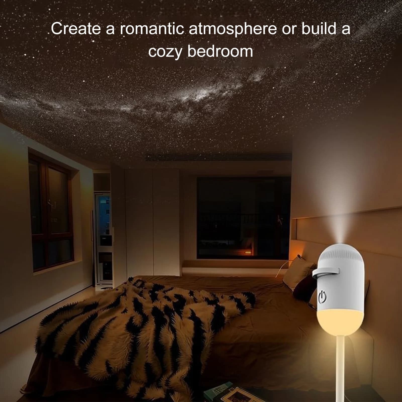 Mini Proiettore di Stelle Galattiche, Lampada LED a Nebulosa per Soffitto, Lampada Ambientale USB per Camera da Letto, Regalo di Compleanno per Bambini e Adolescenti