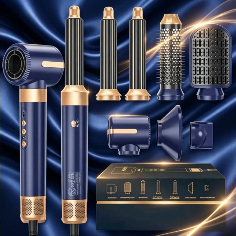 2026 NEW 7 in 1 Brushless Hair Dryer Brush High Speed Ionic Blow Dryer with Diffuser Auto Hair Curler Hot Air Styling Comb