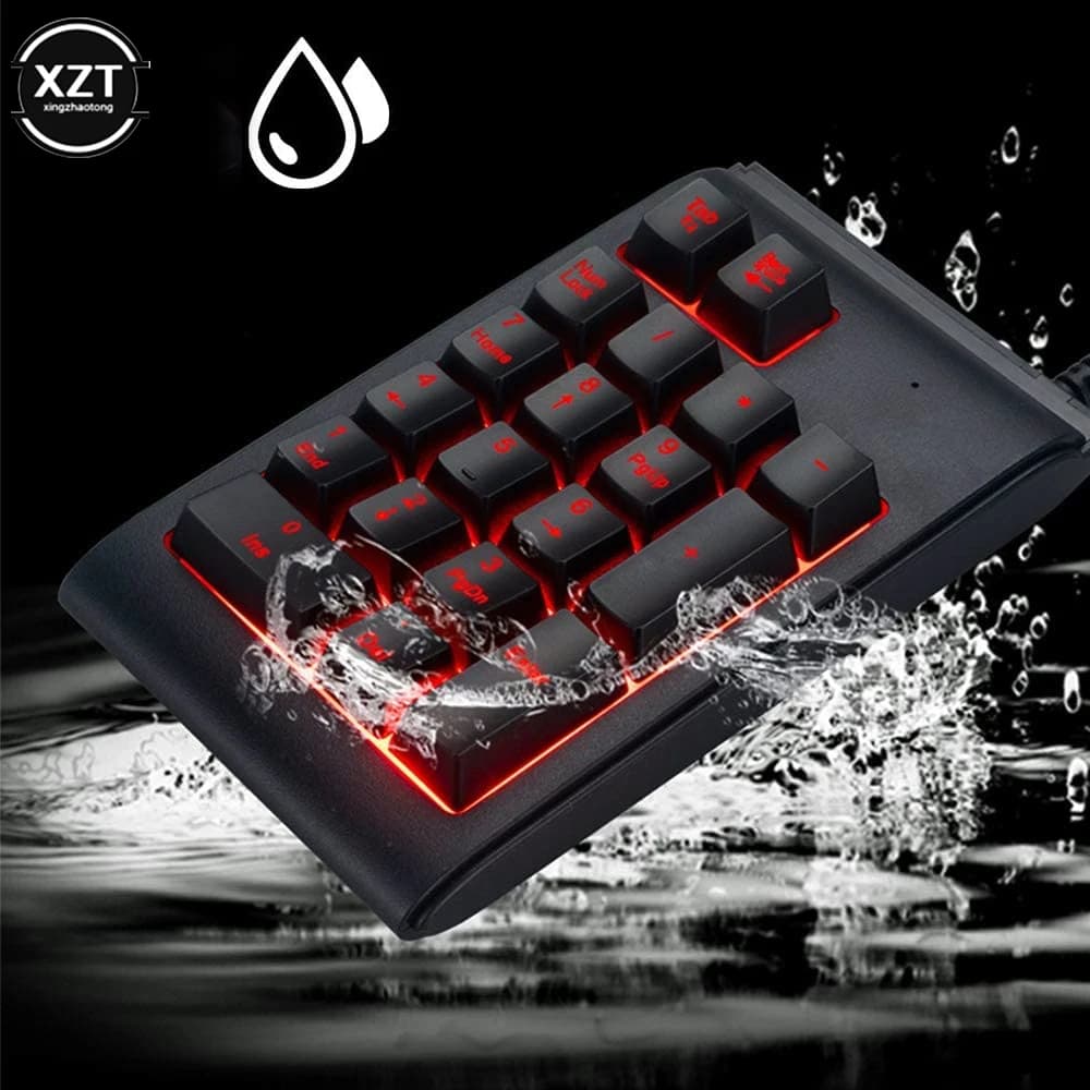 Tastierino numerico meccanico Tastierino numerico cablato USB con retroilluminazione a LED RGB Tastierino numerico meccanico a 19 tasti per desktop portatile
