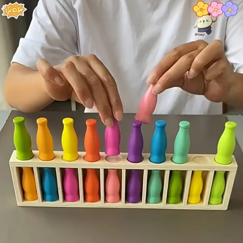 Divertente bottiglia colorata Indovina sfida Gioco Set di abbinamento bottiglia Multigiocatore Memoria interattiva Formazione logica Gioco da tavolo Regalo