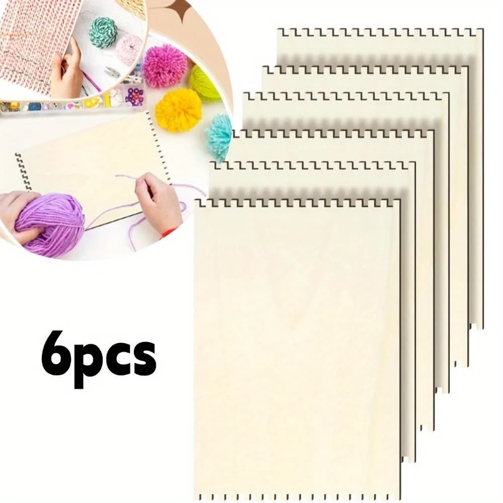 Set di 6 Telai in Legno per Principianti, Utensili per Intrecciare Cesti, Accessori Educativi per Lavori a Maglia e Artigianato