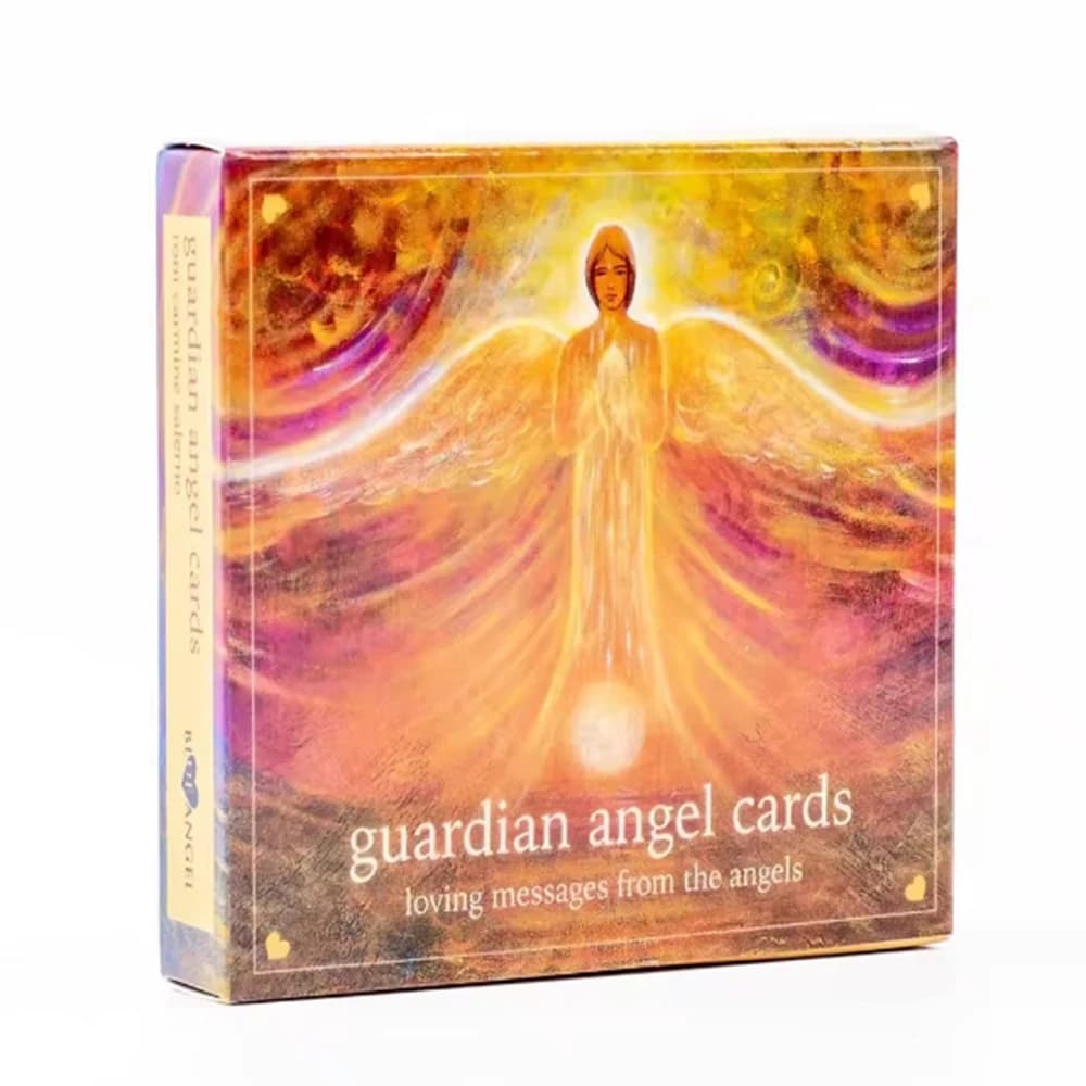 Carte Gudian Angel da 8,6 cm Carta Oracle inglese a forma di cuore 46 carte Messaggi amorevoli degli angeli