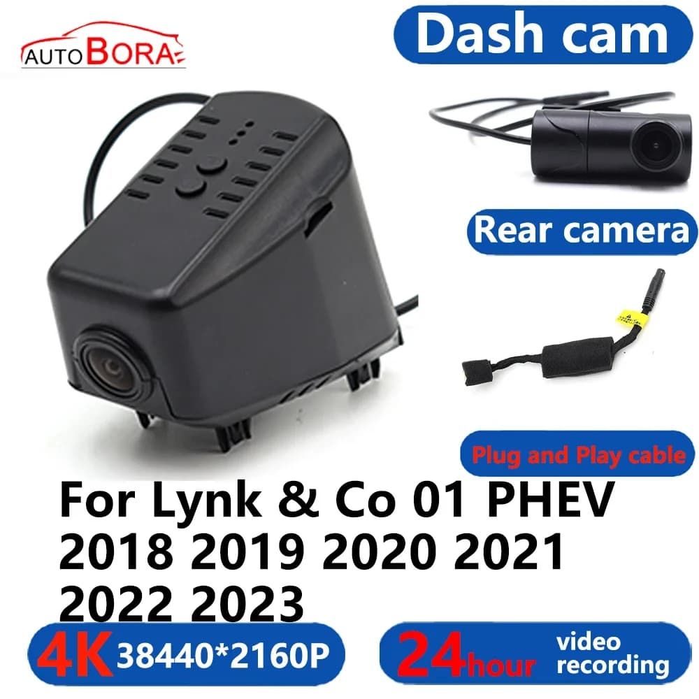 AutoBora 4K Wifi 3840*2160 Car DVR Dash Cam Camera 24H Video Monitor per Lynk & Co 01 PHEV 2018 2019 2020 2021 2022 2023