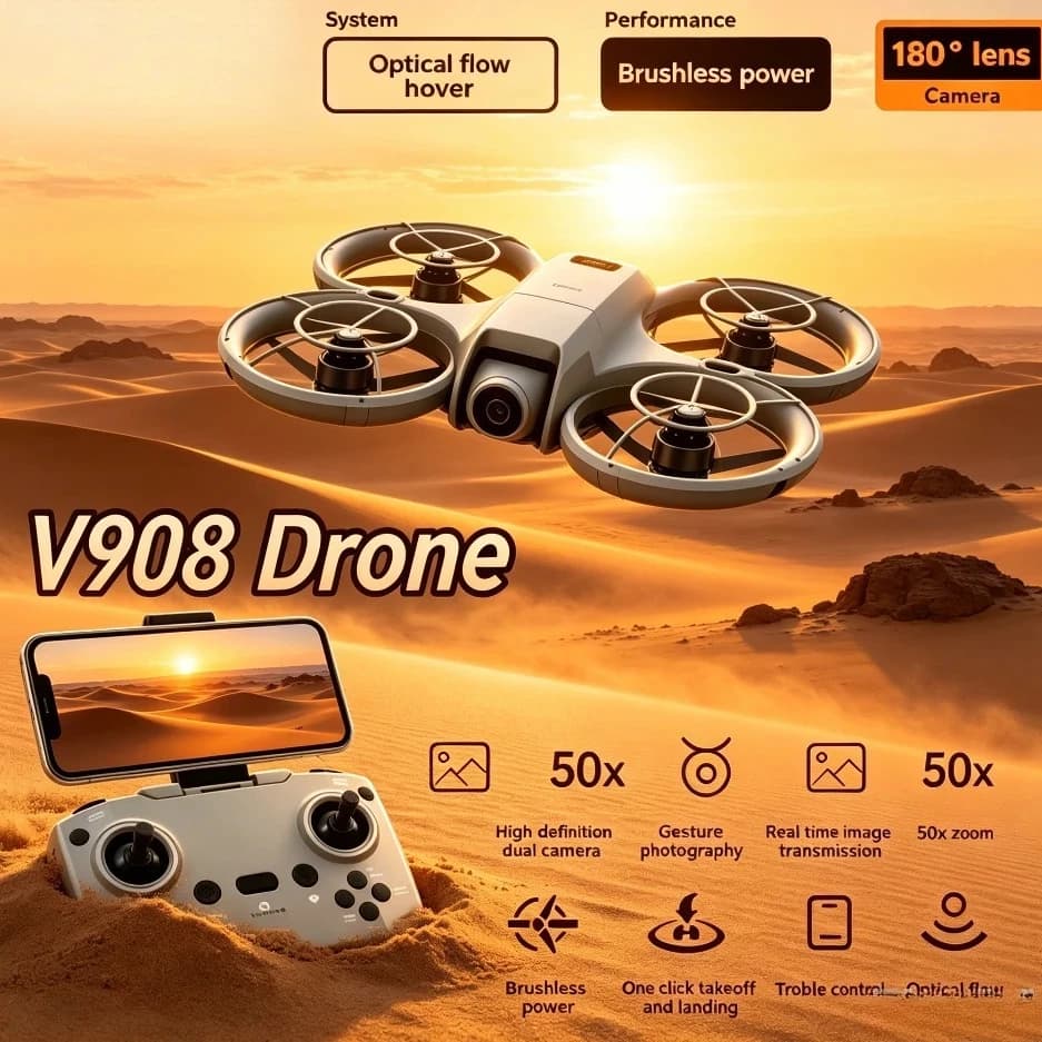 Lenovo V908 Quadcopter Brushless FPV With Screen Remote 5G WIFI Real-Time FPV Optical Flow Fixed Altitude 8K 4K Dual RC Drone
