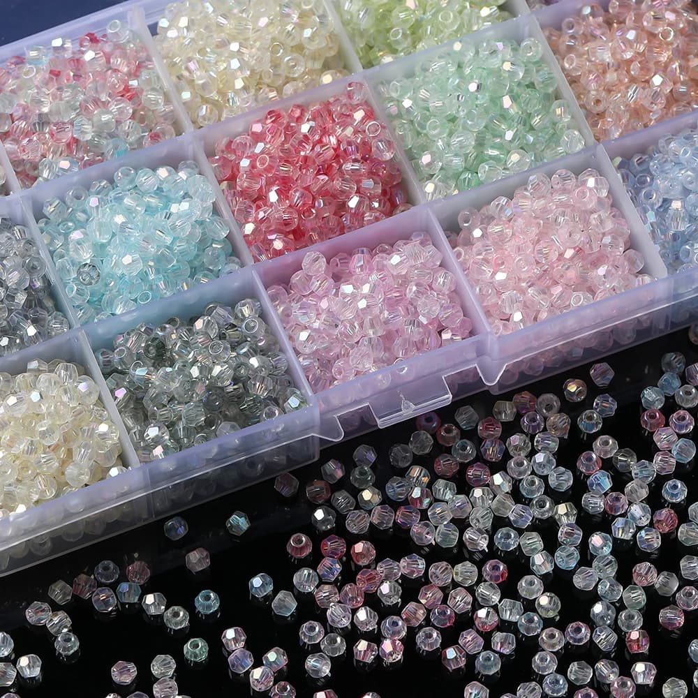 100 pz/lotto AB Colore Vetro Sfaccettato Perline Doppio Cono A Forma di Perline Del Distanziatore per Orecchini FAI DA TE Forcelle Creazione di Gioielli Risultati
