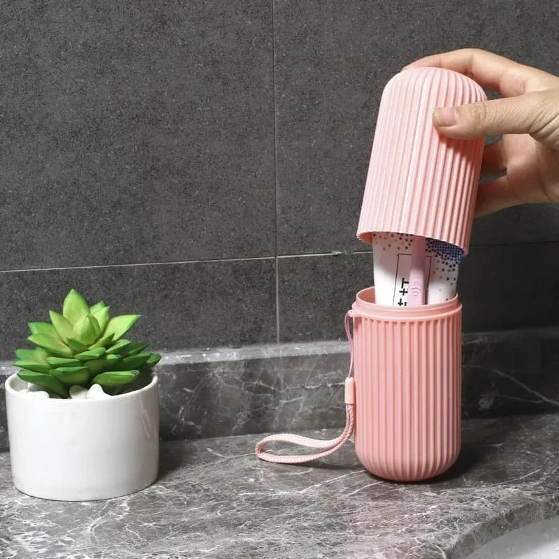 1pc Portable Toothpaste Toothbrush Protect Holder Case Travel Camping Storage Box Organizer Travel Toiletries Storage Cup