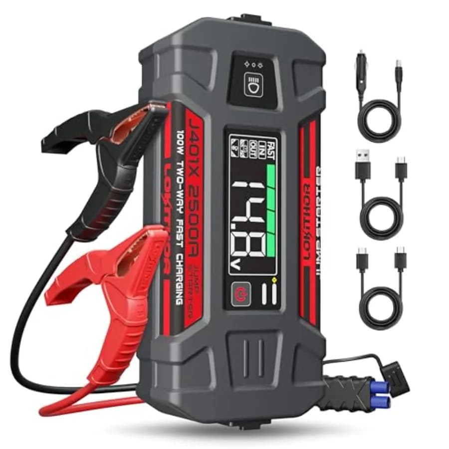 Jump Starter - Pacco booster batteria portatile da 2500 A 12 V con tecnologia di riscaldamento automatico per un freddo estremo fino a -40