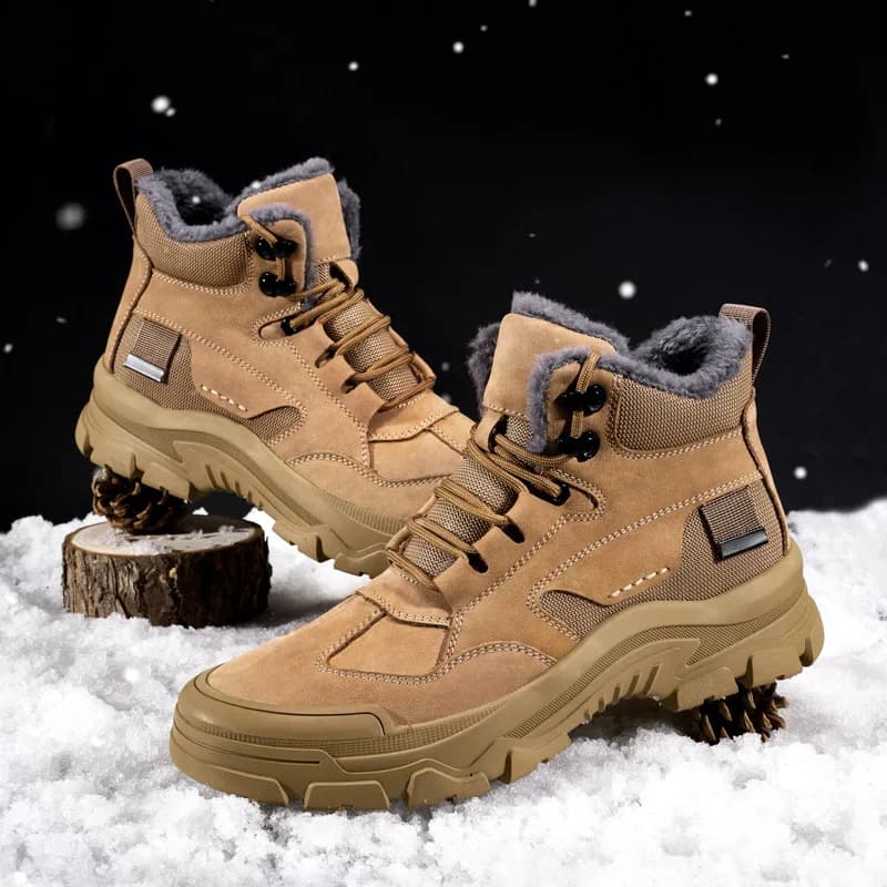 Stivali da passeggio da uomo Sport all'aria aperta Comodi stivali da lavoro per utensili Escursionismo piatto Scarpe da arrampicata casual calde fatte a mano resistenti all'usura
