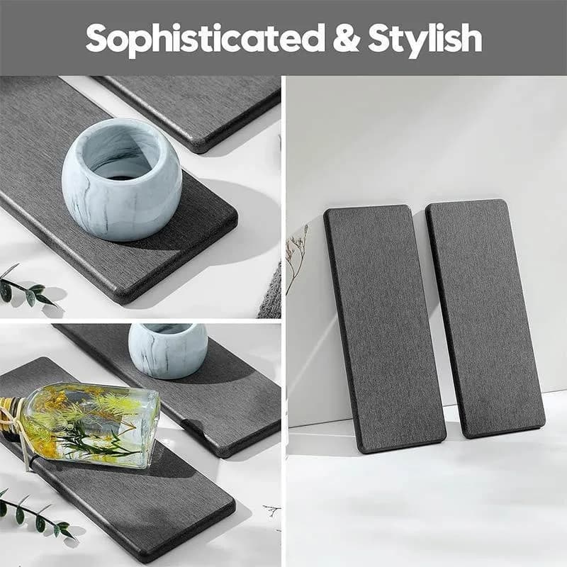 2PC Diatomite Coaster Bathroom Absorbent Drying Mat Quick Dry Soap Tray Plant Fiber Waterproof Drying Pad Hard Coaster Set bath mat bathroom rug