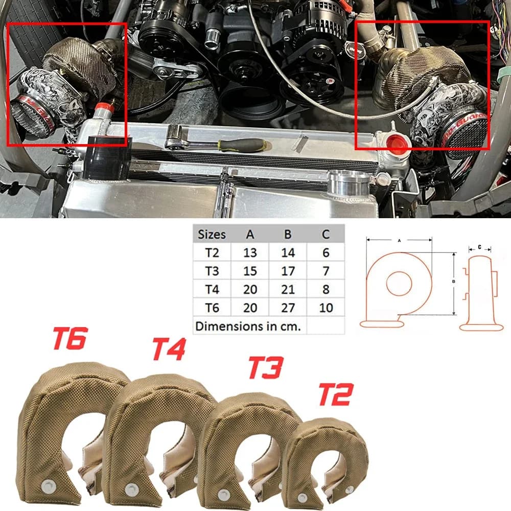 T2 T25 T28 T3 GT28 GT30 GT35 T4 T6 Titanio Turbo Coperta Scudo termico Barriera Caricatore Copertura 5m Nastro avvolgente intestazione termica di scarico