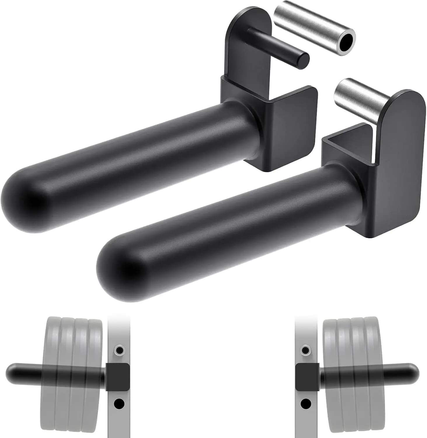 Power Rack Weight Support - Suitable for 1 or 2 Inch Plates - Set of 2