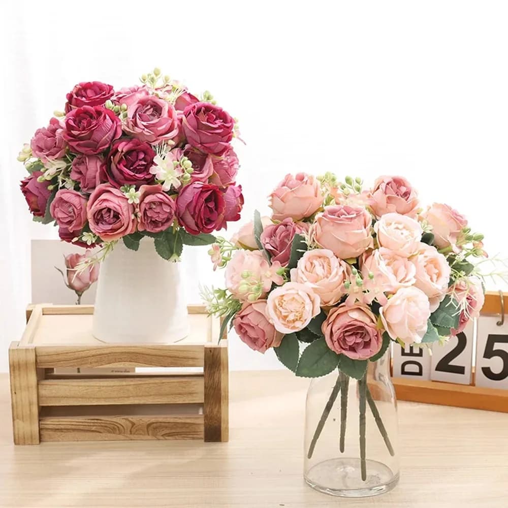 7 fiori artificiali a forma di peonia, accessori per la decorazione della casa, peonie in seta, decorazioni per matrimoni, bouquet da sposa, rose, piante finte