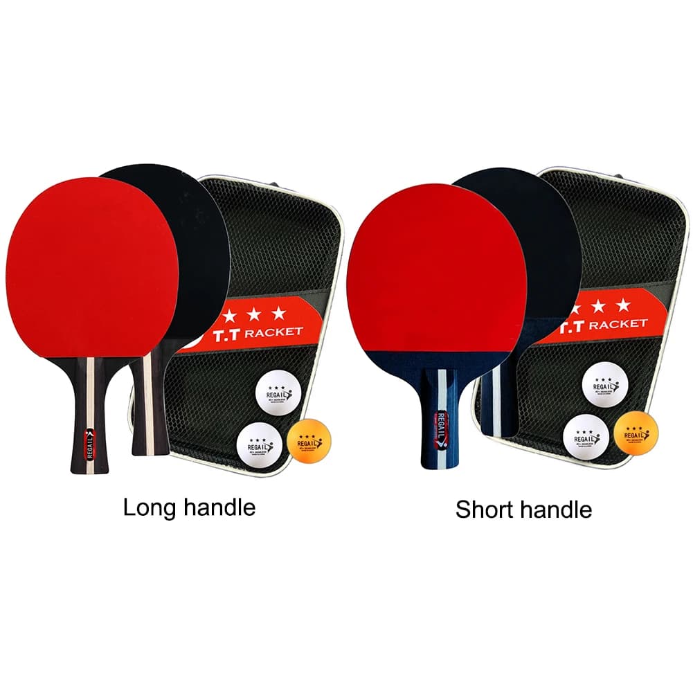 Set di Racchette da Ping Pong Professionali con 2 Racchette e 3 Palline, con Borsa per Principianti, Allenamento e Gioco