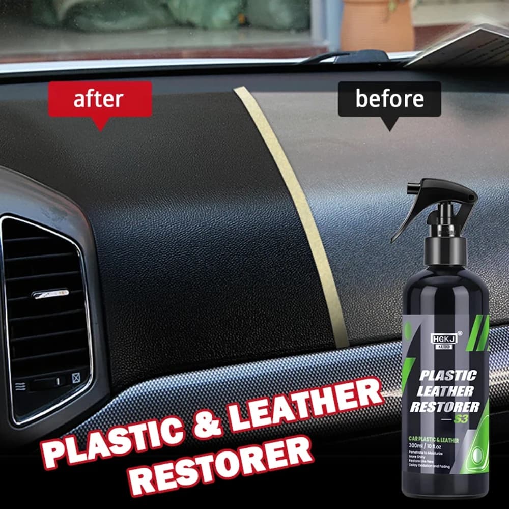 S3 Car Plastic Leather Restorer Spray Polish Cleaner Coating Agent Back To Black More Gloss Car Cleaning Products