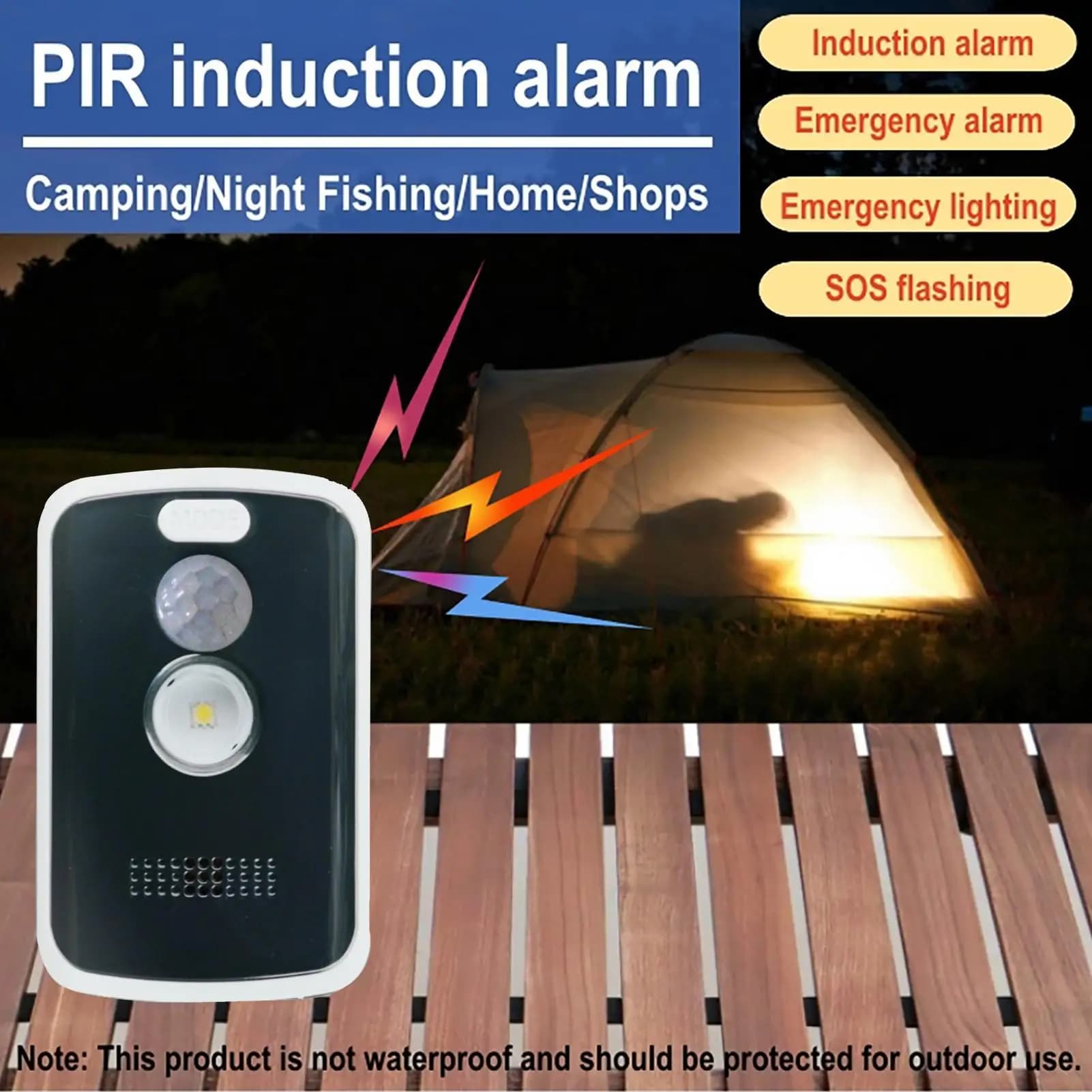 Allarme Perimetrale da Campeggio 125dB con Sensore di Movimento e Filo di Allarme, Facile da Installare, Sistema di Sicurezza Antifurto Portatile