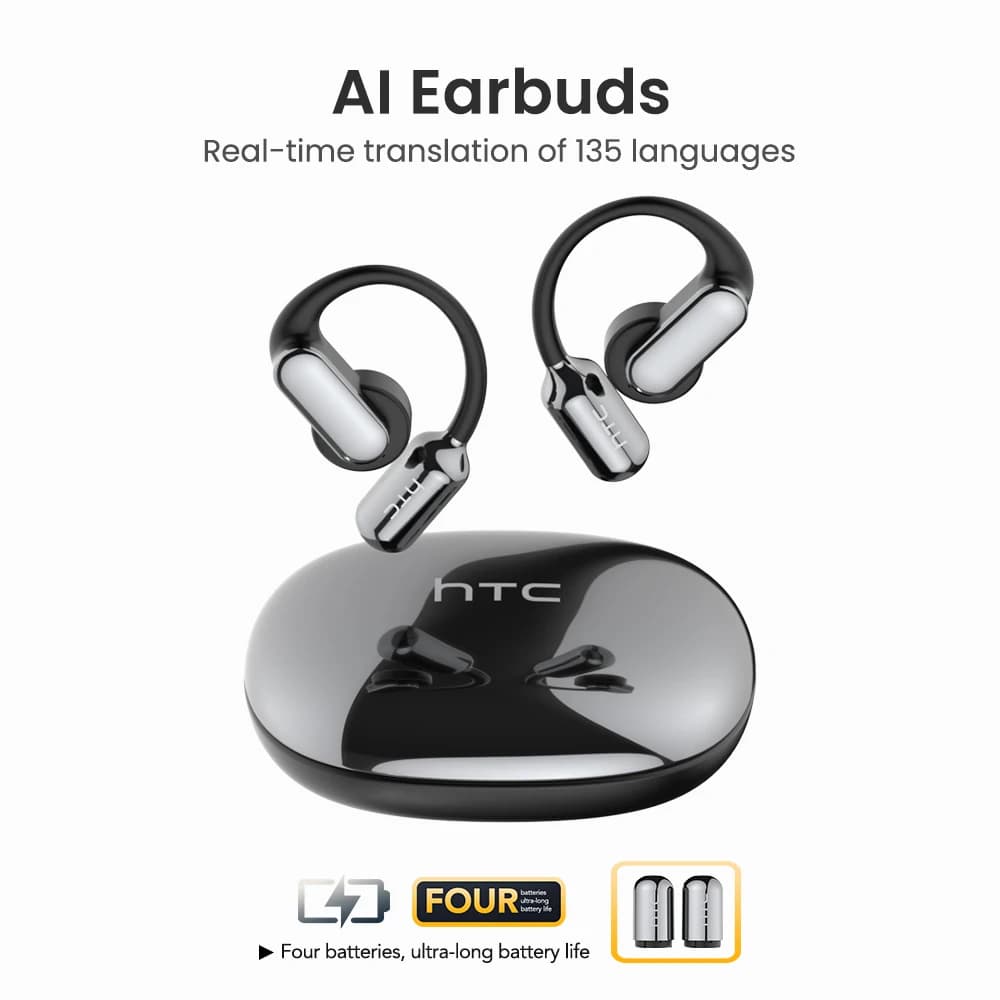 Cuffie Bluetooth HTC NE50 con Traduzione AI, Audio Surround, Comfort Sportivo, Lunga Durata della Batteria, Auricolari Wireless