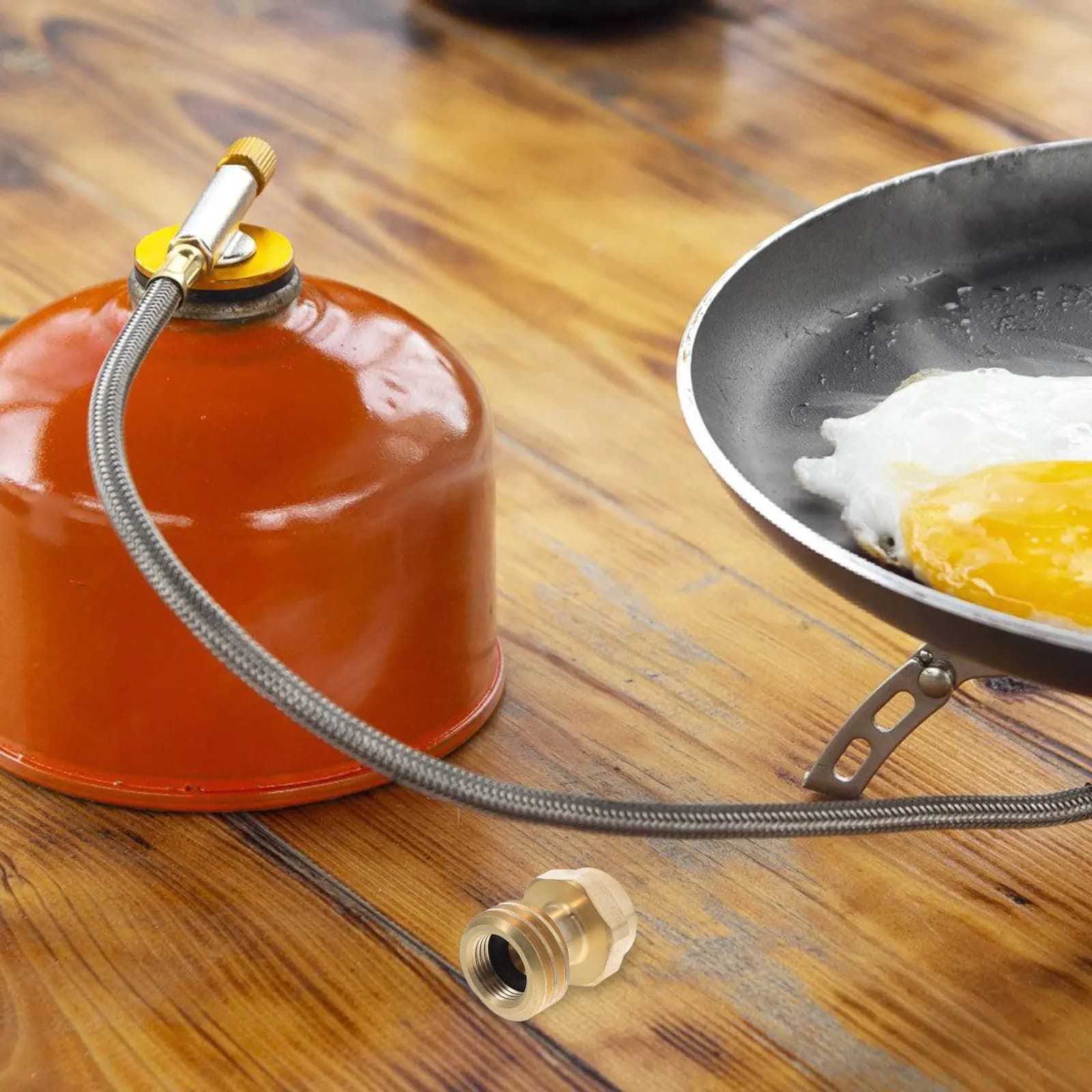 Adattatore Convertitore Propano da 1 libbra con Valvola Esagonale, Adattatore Portatile per Ricarica Propano, Connettore per Fornello da Campeggio, Convertitore per Serbatoio Gas Esterno