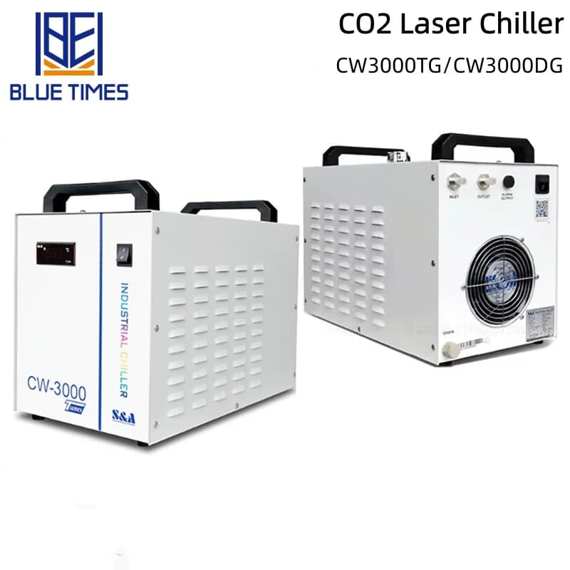 Refrigeratore d'Acqua Industriale con Serbatoio da 9L CW3000 per Tubi Laser CO2, Raffreddatore d'Acqua per Macchine da Incisione e Taglio Laser da 40W-150W