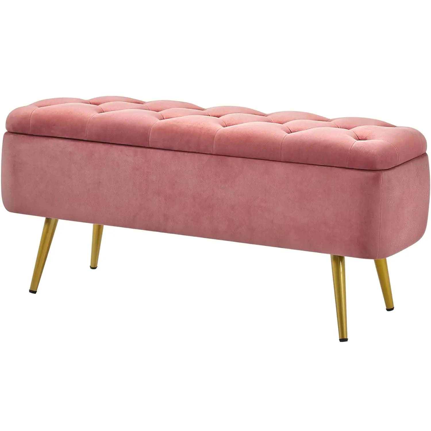 Pouf in Velluto, Poggiapiedi da 42 Pollici con Gambe Dorate, Pouf per Soggiorno e Camera da Letto, Personalizzabile