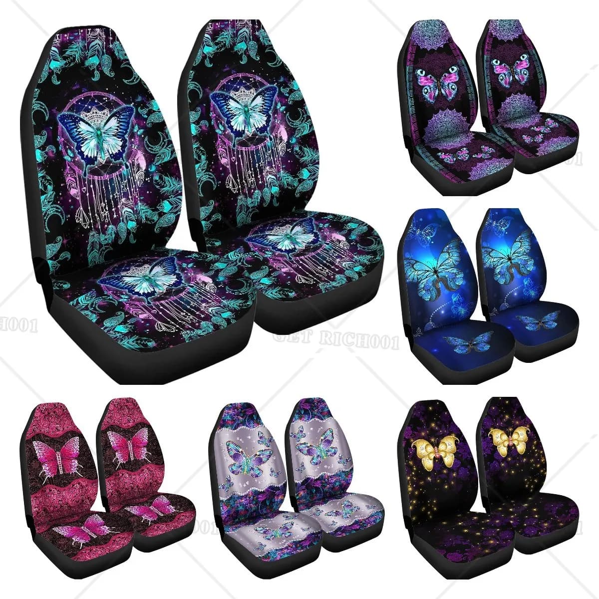 Dream Catcher Bohemia Butterfly front seat cover for Auto Set of 2 universal interior accessories for Auto front seat cover for Auto
