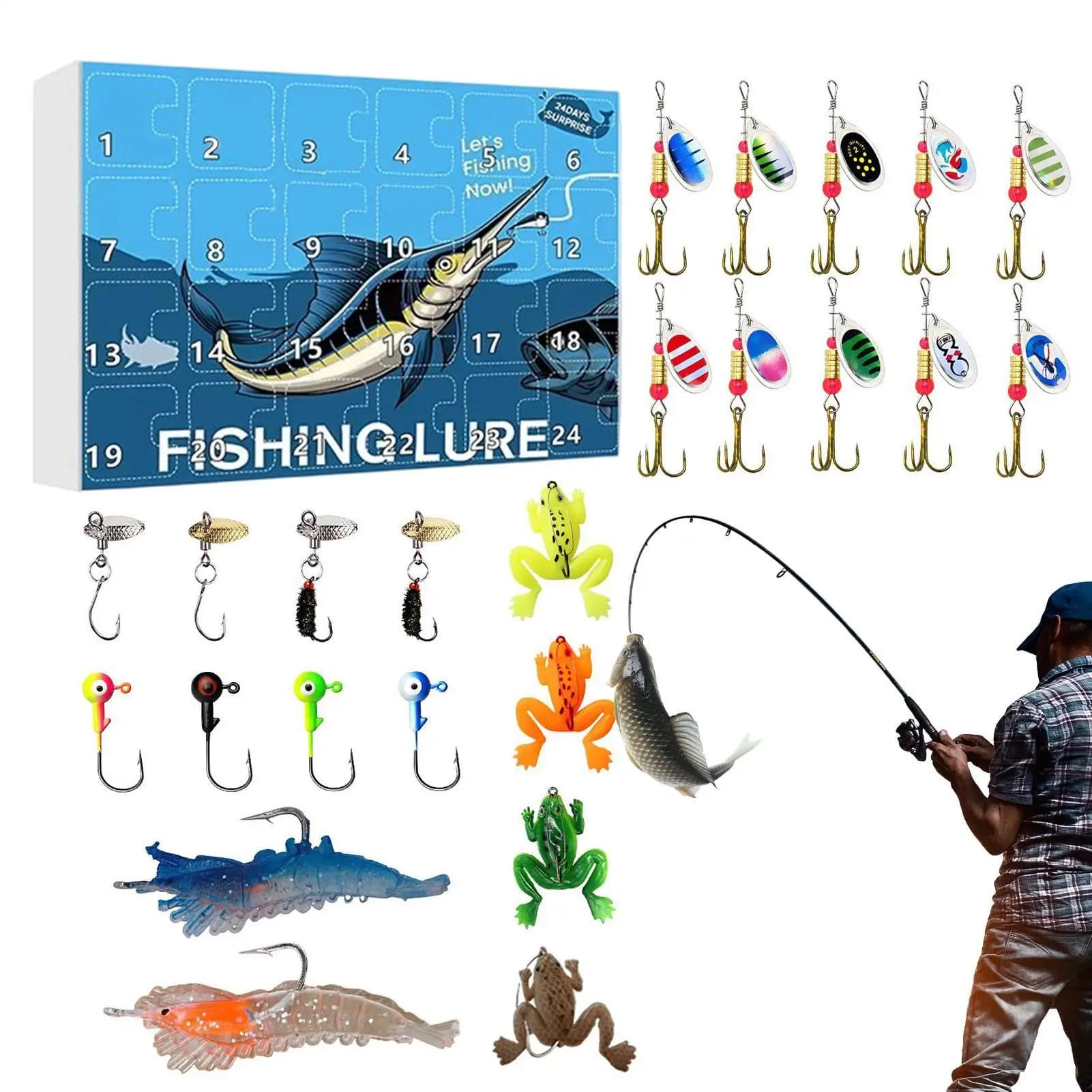 Advent Calendar for Fishing Equipment Christmas Advent Calendar 24 Days Fishing Equipment Box Creative Christmas Gifts Countdown