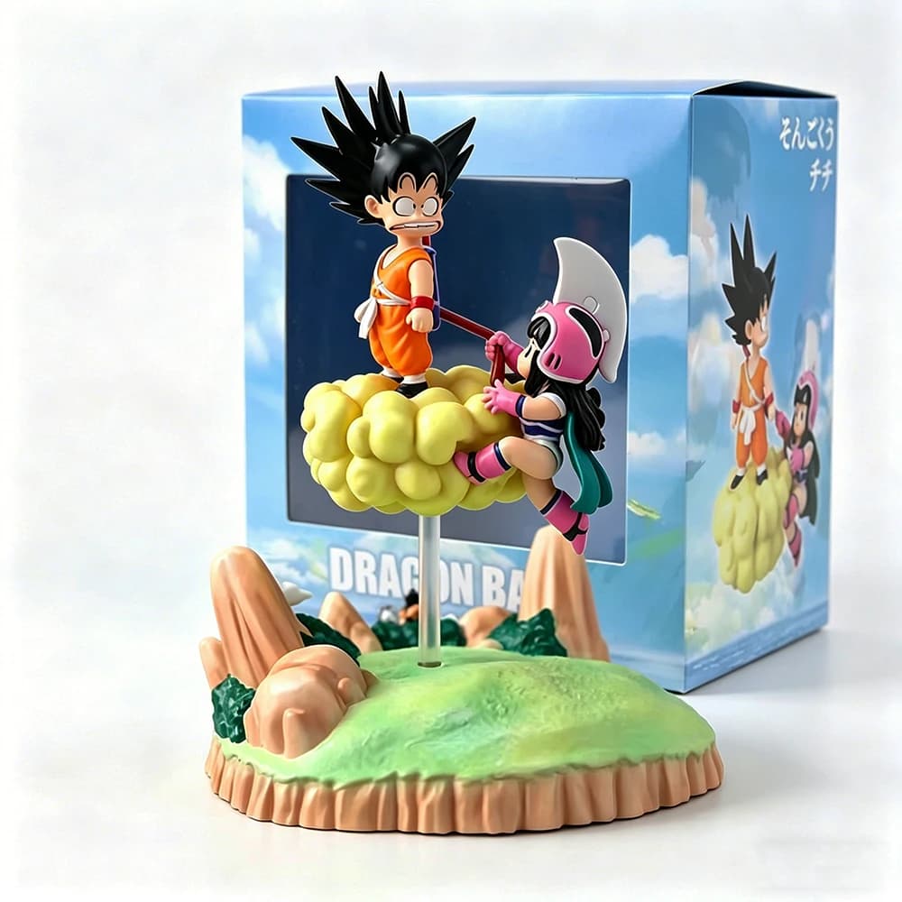 Figurina di Son Gokuu e Chichi da 15CM, Action Figure Anime Dragon Ball, Modellino da Golf, Giocattolo da Collezione, Decorazione, Souvenir in PVC