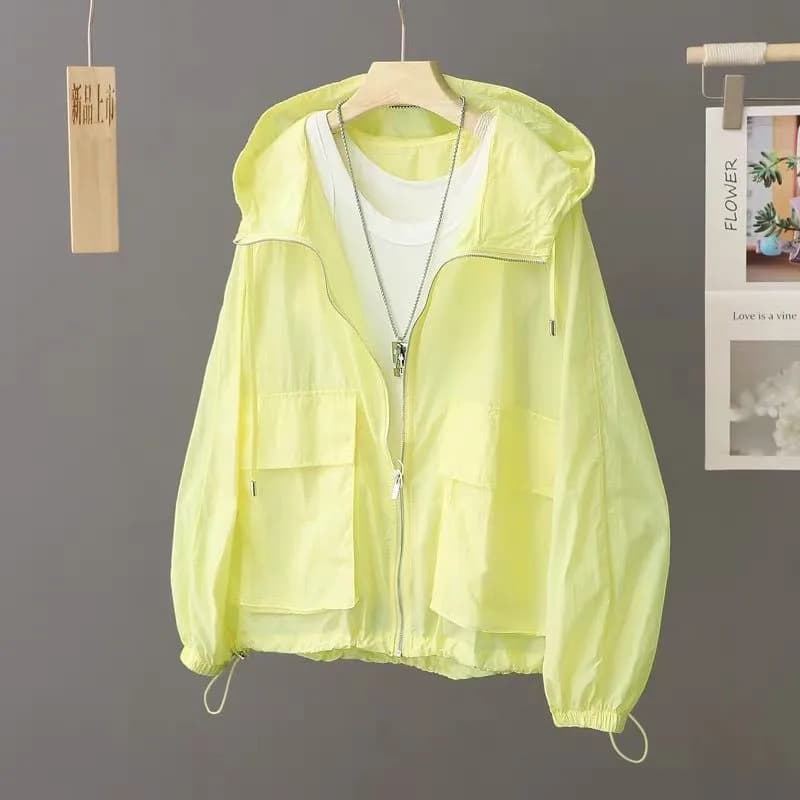Cappotto per protezione solare Donna Nuovo Allentato di grandi dimensioni Traspirante Abbigliamento protettivo per il sole Giacca Moda Outdoor Sottile Top ad asciugatura rapida Donna