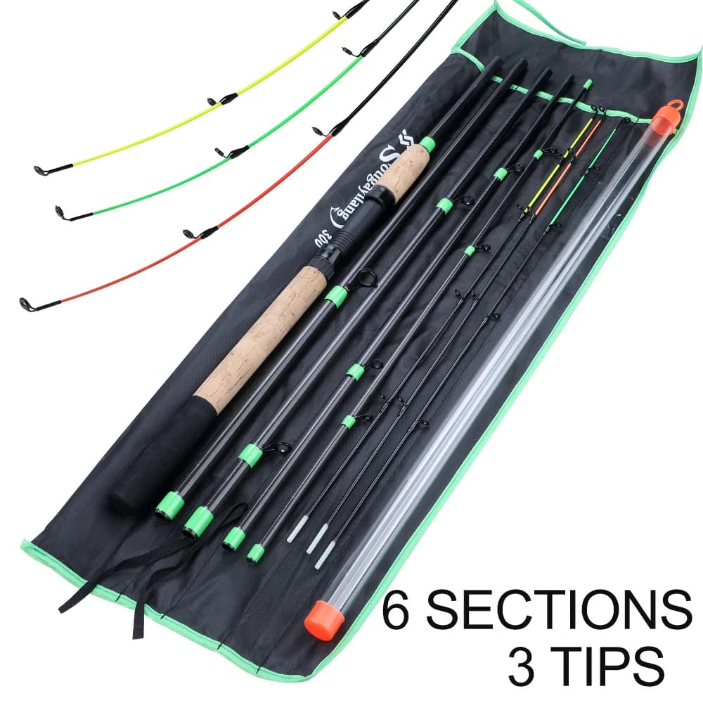 Canna da pesca Sougayilang Feeder Manico allungato Canna da pesca a 6 sezioni LMH Power Canna da viaggio in fibra di carbonio Attrezzatura da pesca