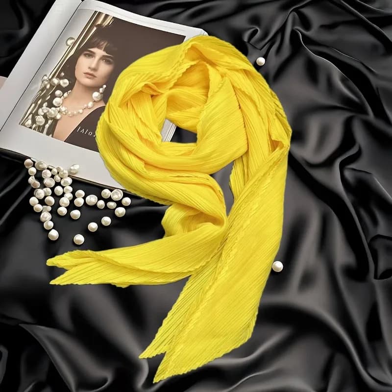 Miyake Woman 2025 Elegant Light Folded Scarf Comfortable Travel Accessories Scialle Solar Protection Scarf Light Scarf