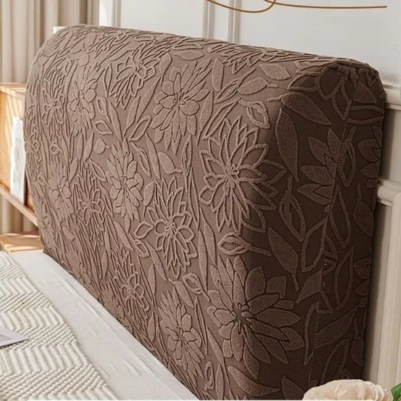 Quality Elastic Polar Fleece Bed Headboard Cover, All-inclusive Stretchy Solid Color Bedroom BedBack Protector Machine Washable