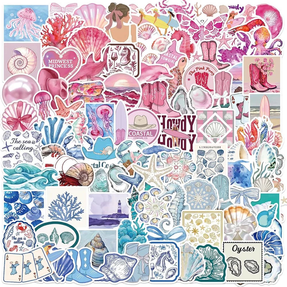 10/30/50/100pcs Carino INS Stile Del Fumetto Blu Rosa Costa Estetica Adesivi FAI DA TE Del Computer Portatile Notebook Valigia Decorazione Decalcomanie