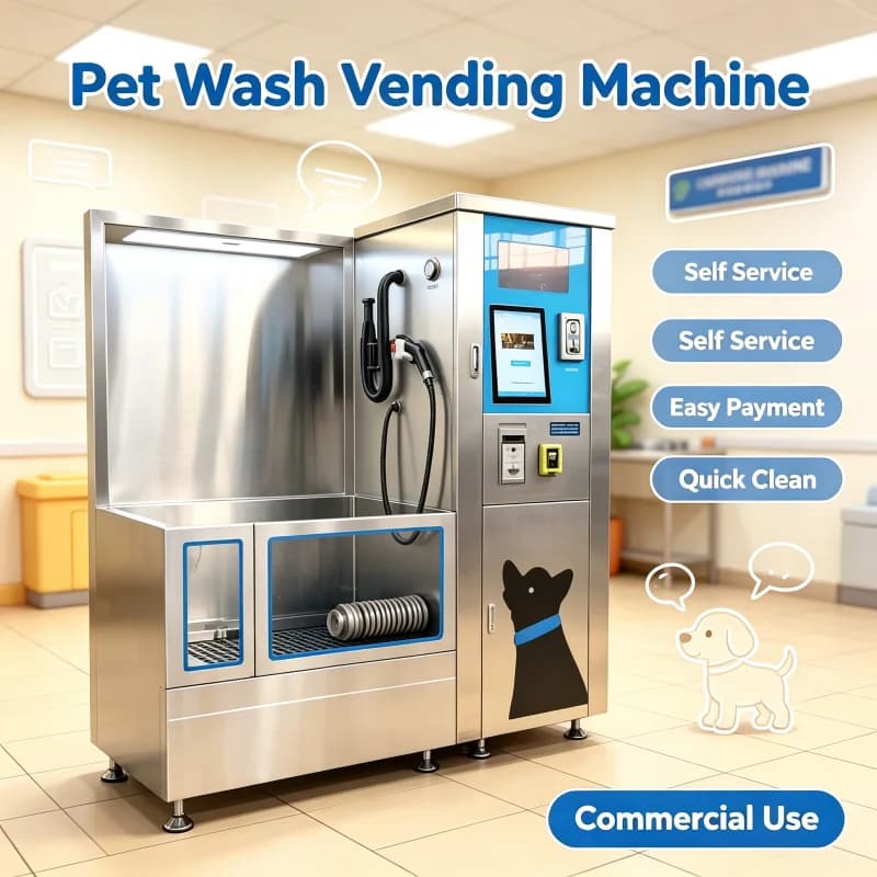 Dog Wash Vending Machine 304 Stainless Steel Self‑Service Pet Grooming Station For Pet Salon Commercial Use Custom