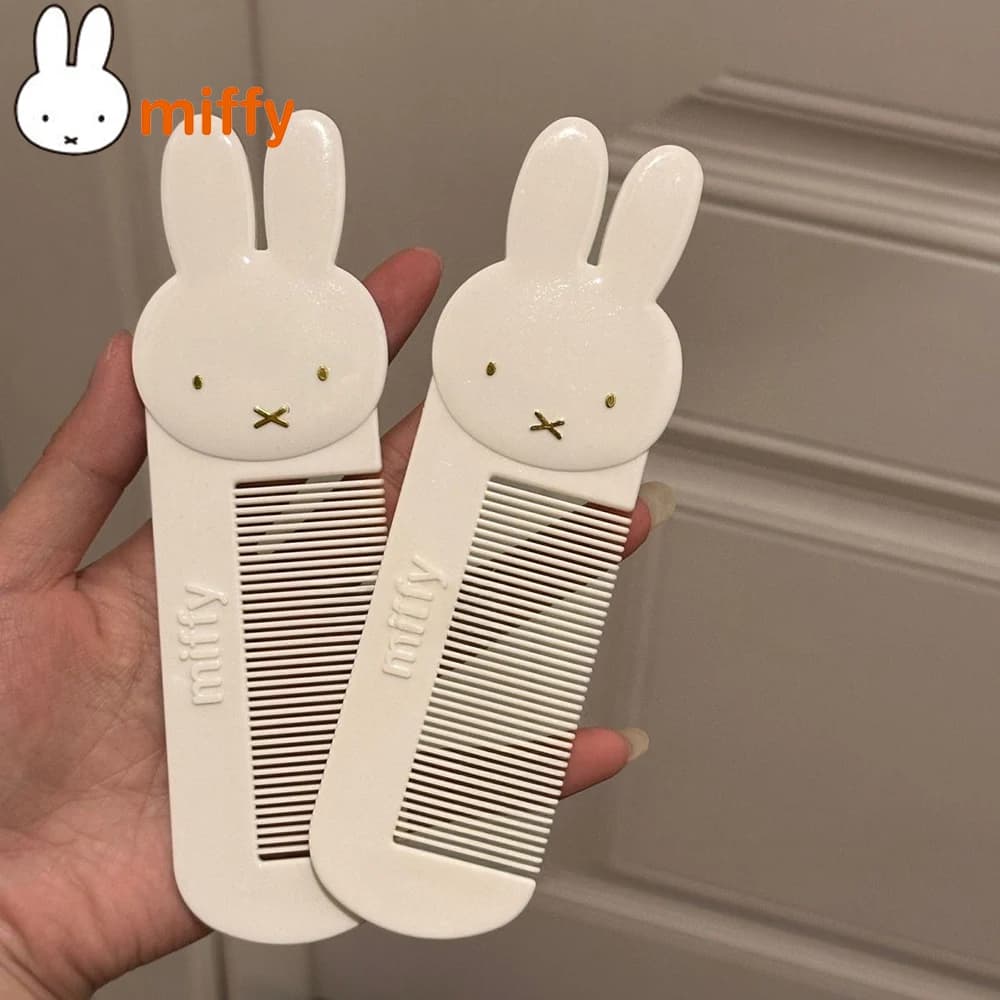 Carino Miffy Kawaii pettine antistatico per capelli cartone animato coniglio casa pettine a denti chiusi pettine portatile per capelli lisci pettine per capelli lunghi regalo per ragazza