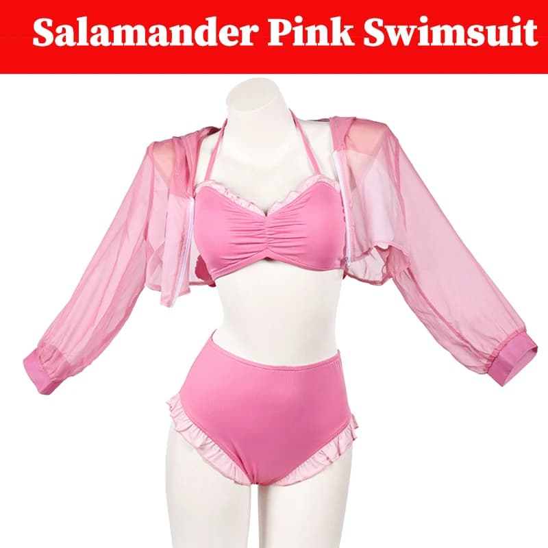 Summer Salamandra Costume, Pink Bikini, Bathroom Costume Set, Beach Party Clothing, Women's Costume, Halloween Party Dress