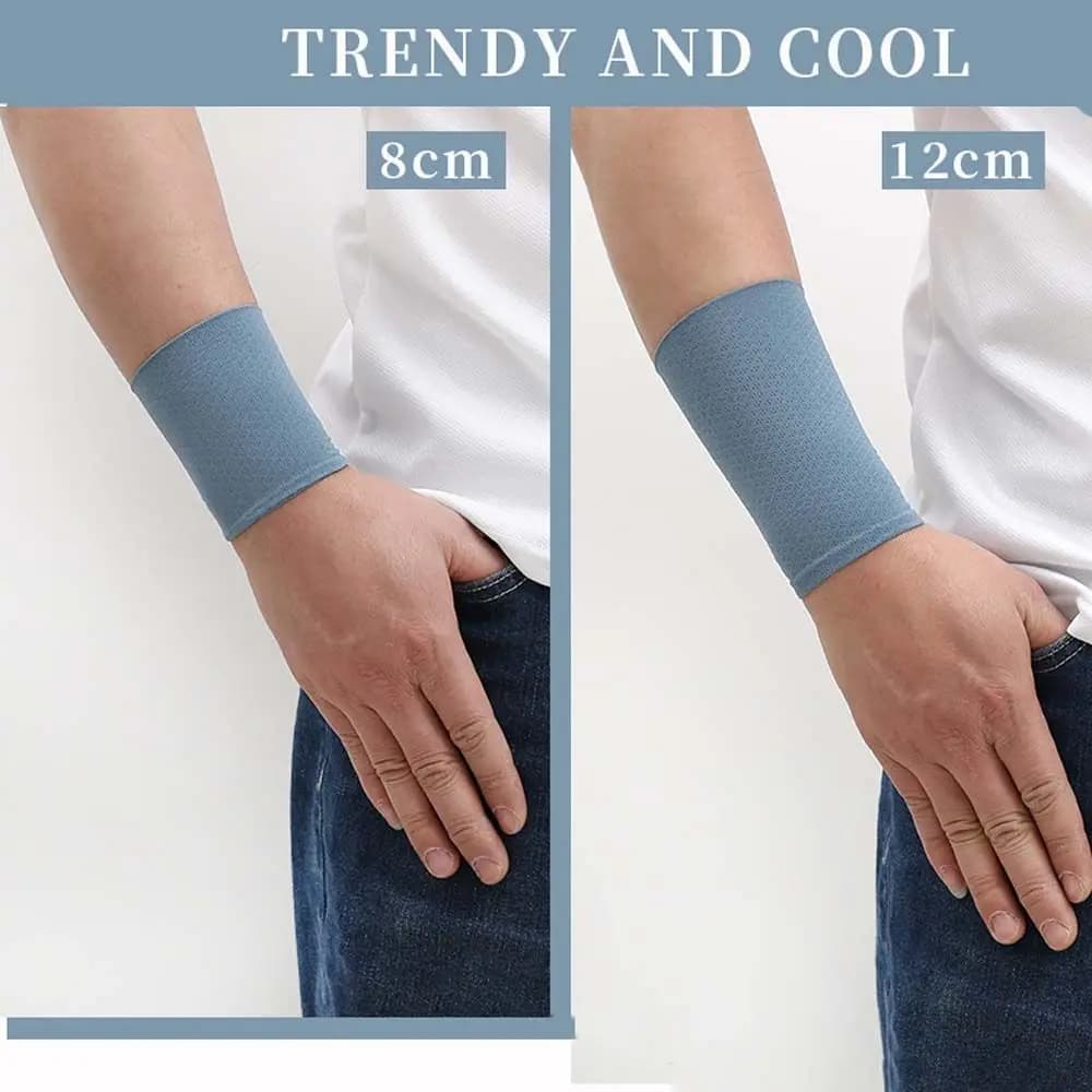 Elastic Wrist Cover Solid Color Cooling Sleeves Unisex Ice Silk Sleeves Cycling Arm Sleeves Sunscreen Wrist Sports Wristband