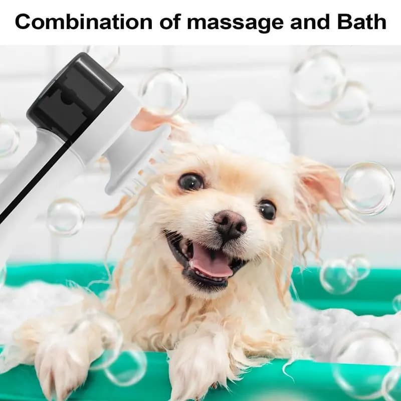 Spazzola per shampoo per cani Scrubber Sapone schiumogeno automatico Spazzola da bagno per cani Massaggio Bubble Pettine lavabile per la pulizia del bagno della doccia