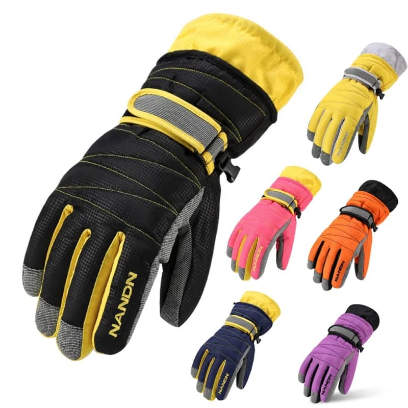 Guanti da sci termici invernali Guanti da ciclismo antiscivolo da snowboard impermeabili unisex Equitazione Escursionismo Moto Guanto in pile caldo
