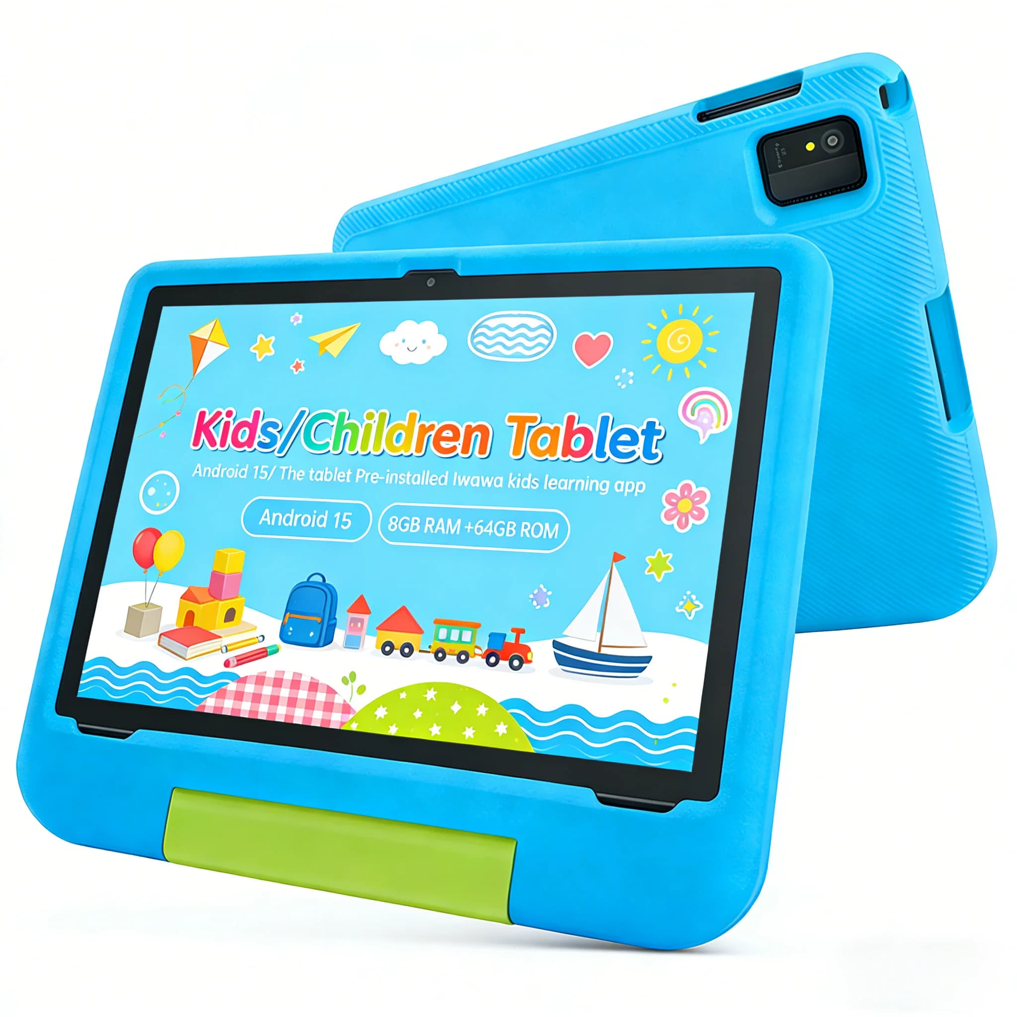 Tablet ANRY 10.1 Pollici Android 15 Octa Core 8GB(4GB+4GB Espandibili) RAM 64GB ROM 5000mAh Tablet Educativo per Bambini con Software Iwawa