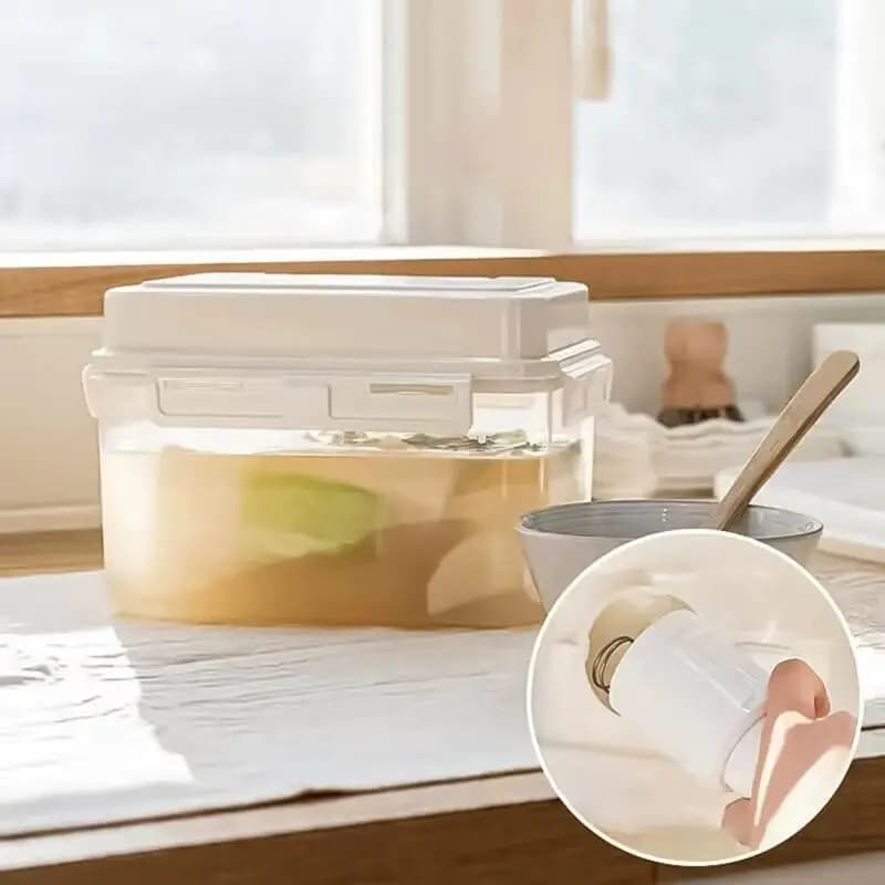Contenitore per la Fermentazione e l'Organizzazione 5L, Pressa per Kimchi, Barattolo per Sottaceti, Contenitore per Sottaceti, Sauerkraut e Kimchi