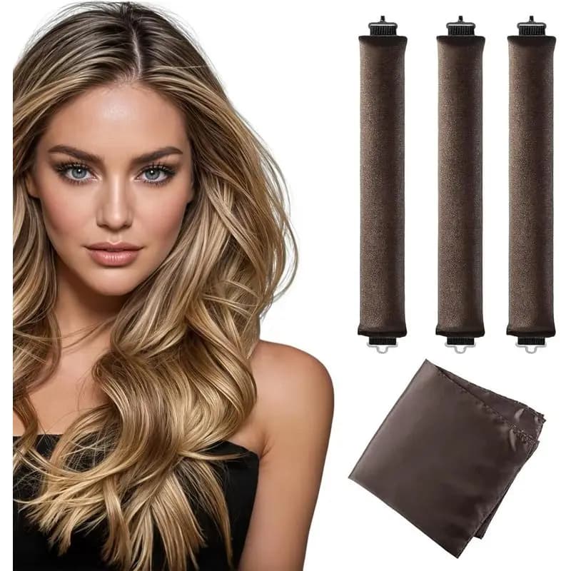 Heatless Hair Curler to Sleep in – No Heat Satin Heatless Curls Overnight Rods, Jumbo Large Foam Sponge Hair Rollers Curlers hj