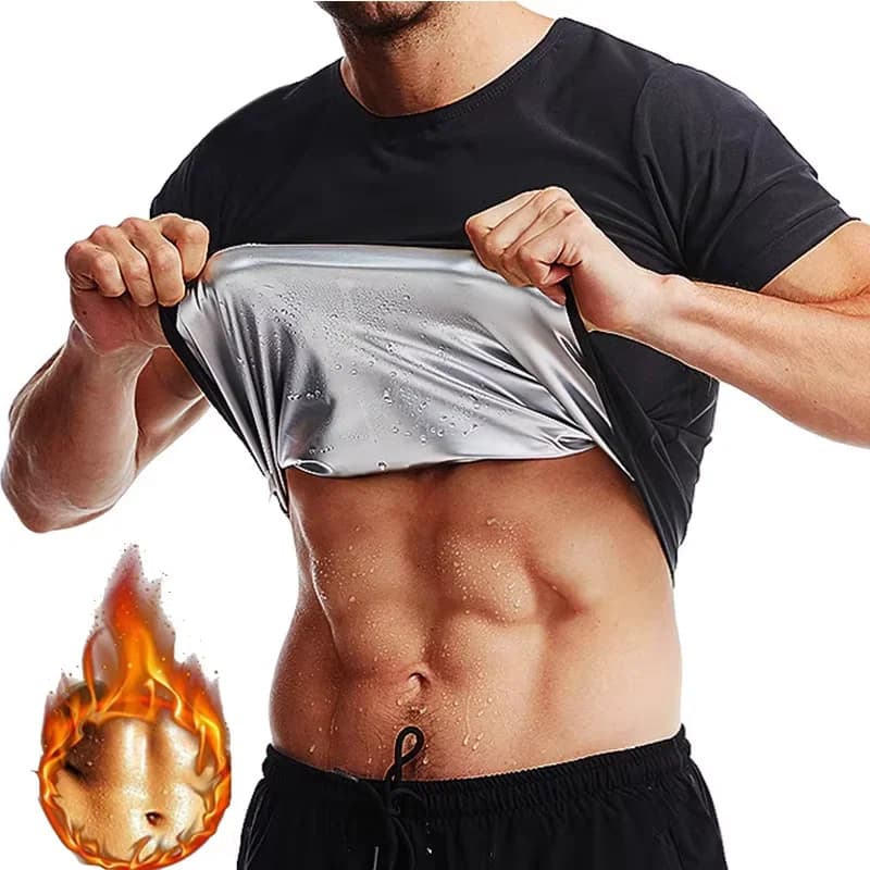Men's shirt for sauna, hot polymer corset, compression, waist, trainer, shirt, workout, tank top, weight loss, body shaper, slimming vest