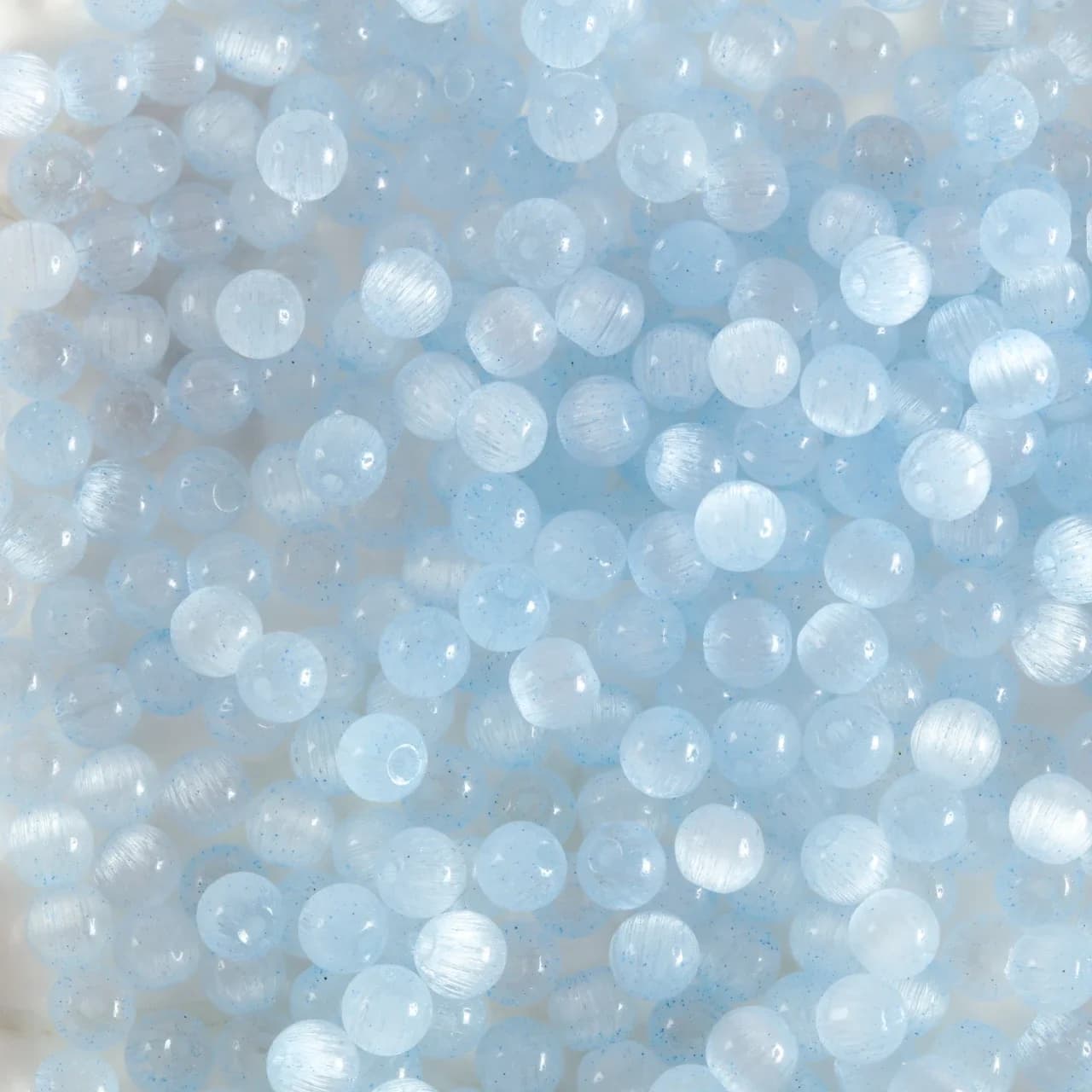 Multi Size 4/6/8mm Light Blue Cat's Eye Round Glass Beads 160Pcs Wholesale Materials for DIY Necklace Bracelet Earring Craft