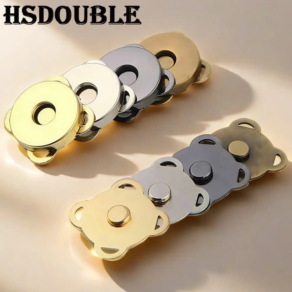10 Sets Metal Magnetic Snap Fasteners Clasps Buttons for Handbag Purse Wallet Clothes Bag DIY Craft Sewing Accessories