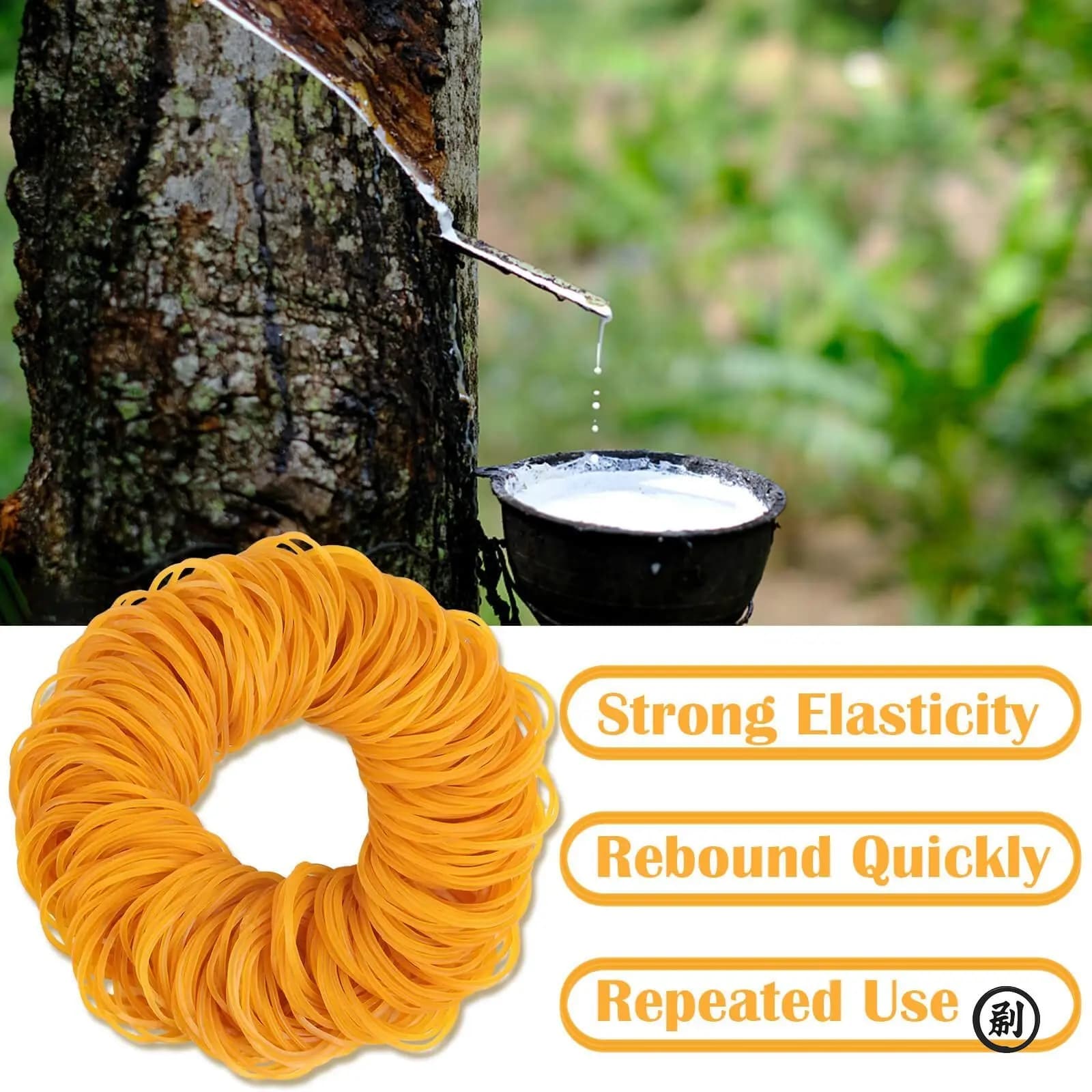 Rubber Yellow Elastics for Office & Packing, 40mm Latex Elastic Faces, Assorted Quantity for Folders, Correspondence, Money, Packs