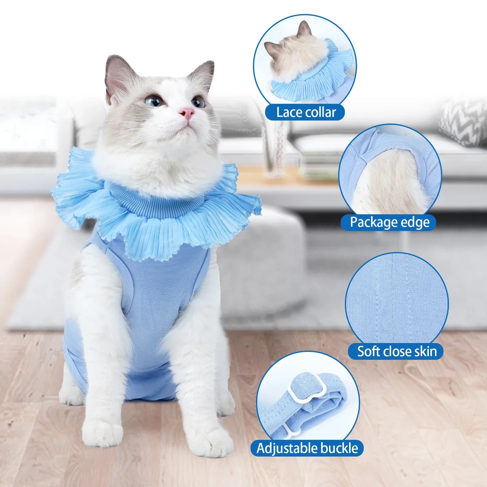Tuta per il recupero del gatto sterilizzazione vestiti Post-operatori abbigliamento per il recupero Anti-leccare tuta di protezione dopo l'intervento chirurgico accessori per gatti