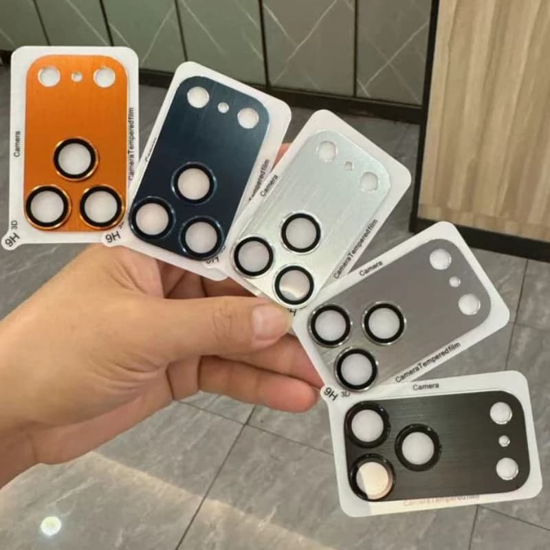 Set completo di protezione in metallo per fotocamera iPhone 17 Pro Max, vetro protettivo per obiettivo iPhone 17, anello metallico per obiettivo