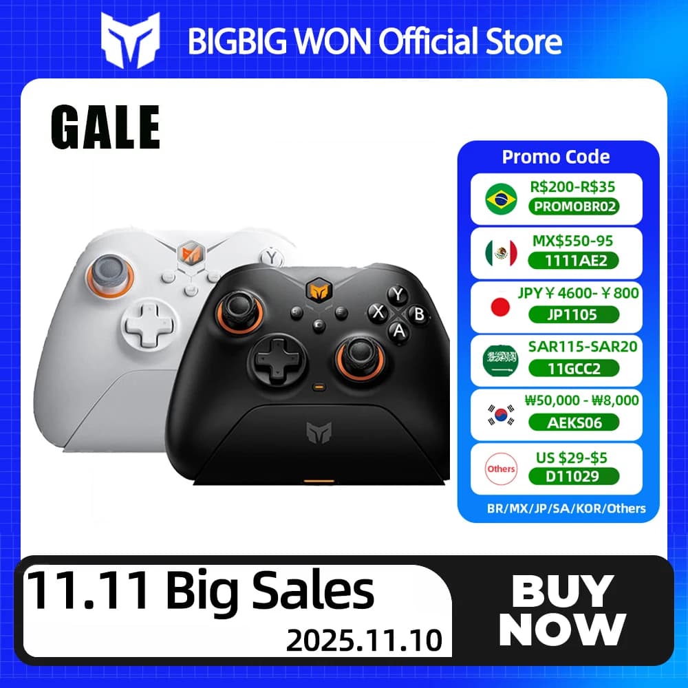BIGBIG WON Gale Controller wireless Motion Gamepad Control Hall Joystick e trigger con l'app Thumbstick per Switch/PC/iOS/Android